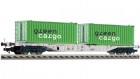 524106 Fleischmann 4 axle Flat car loaded with 2 containers